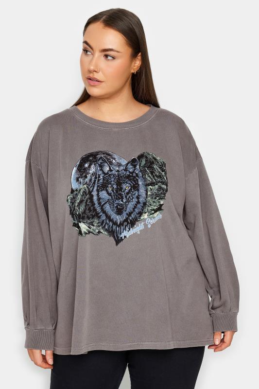 Societie+ Grey Wolf Graphic Sweatshirt 1