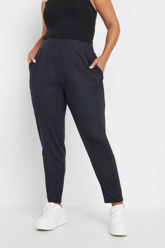 YOURS Plus Size Navy Blue Stretch Joggers | Yours Clothing 1