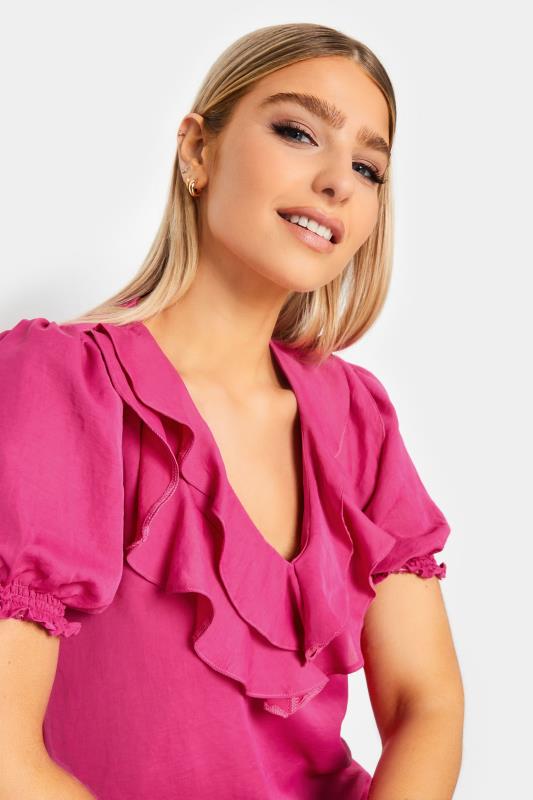 M&Co Hot Pink Frill Front Blouse | M&Co 4