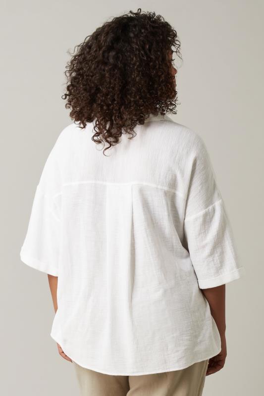 EVANS Plus Size White Cotton Shirt | Evans 3