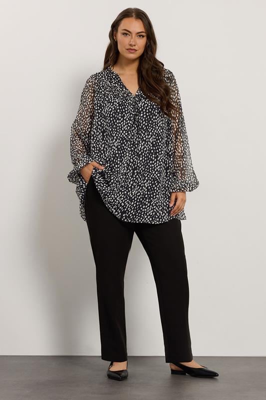 EVANS Plus Size Spot Print Chiffon Blouse | Evans 2