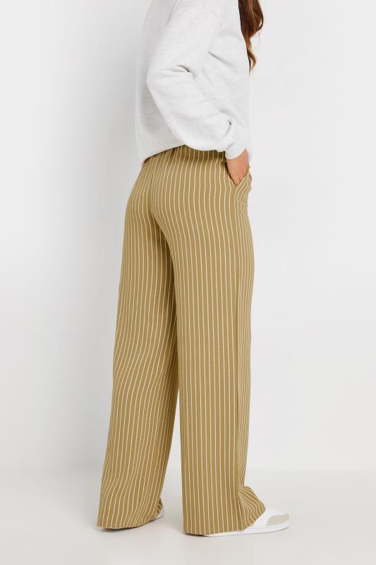 LTS Tall Women's Natural Brown Stripe Wide Leg Trousers | Long Tall Sally 3