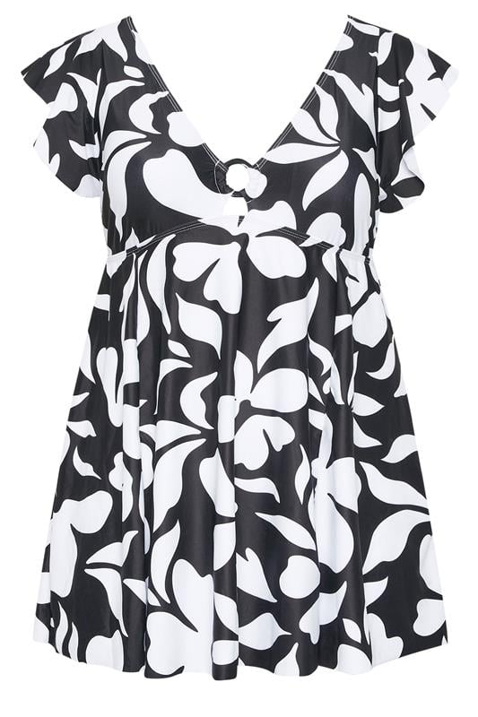 YOURS Plus Size Black Floral Print Swim Dress | Yours Clothing 6