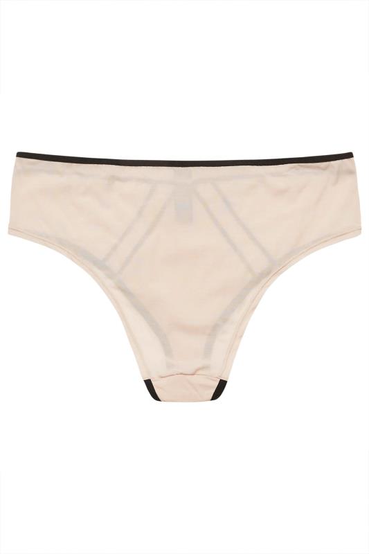 YOURS Curve Nude Strap Detail Mid Rise Brazilian Knickers | Yours Clothing  7