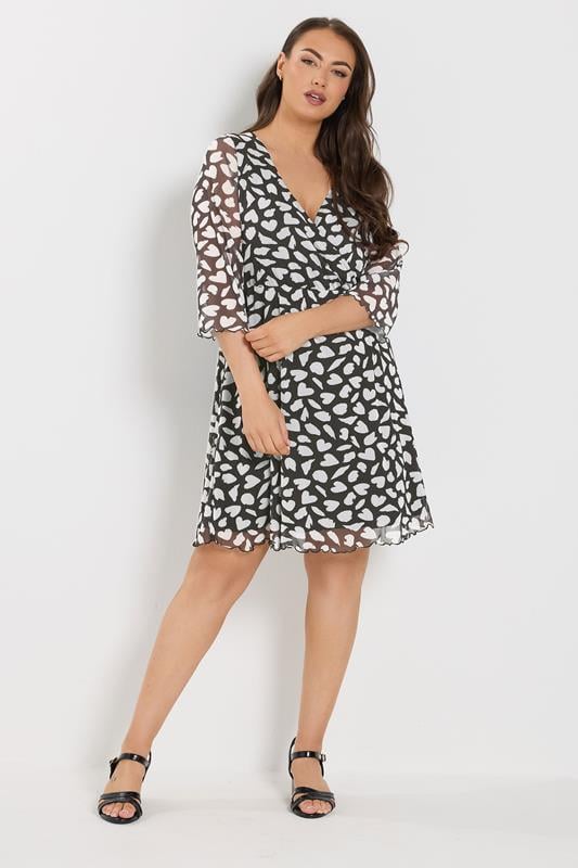 YOURS Plus Size Black Heart Tunic Top | Yours Clothing 2