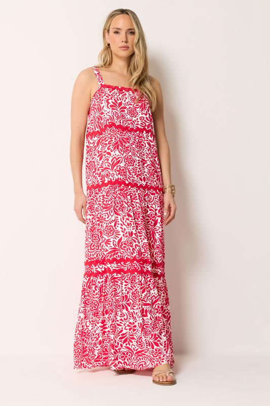 LTS Tall Women's Red Floral Contrast Swirl Maxi Dress | Long Tall Sally 2