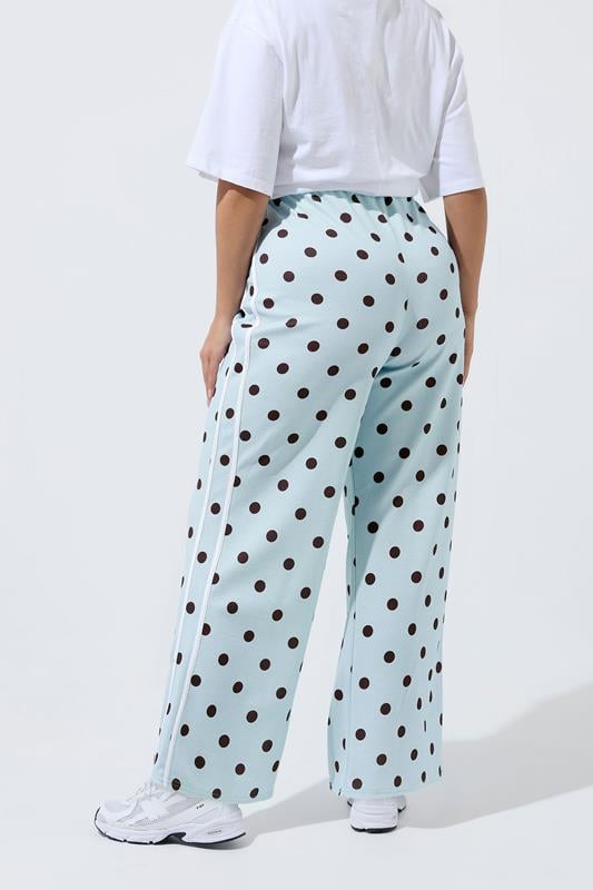 LIMITED COLLECTION Plus Size Blue Polka Dot Side Stripe Trousers | Yours Clothing 4