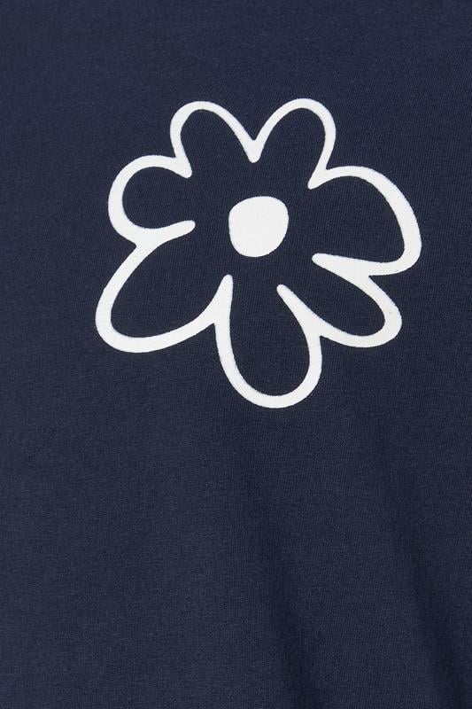 BadRhino Big & Tall Navy Blue Extra Long Flower Graphic T-Shirt | BadRhino 8