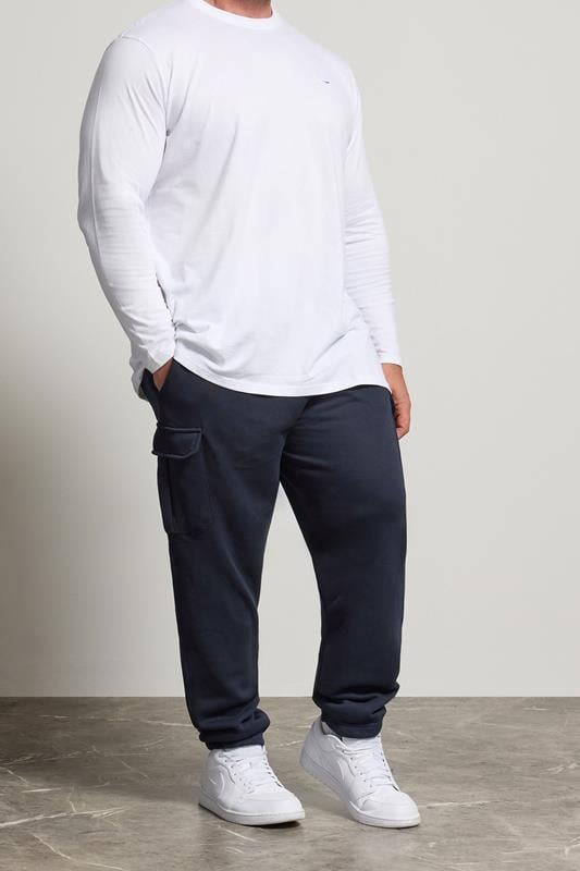 BadRhino Big & Tall Navy Blue Cargo Joggers | BadRhino 1