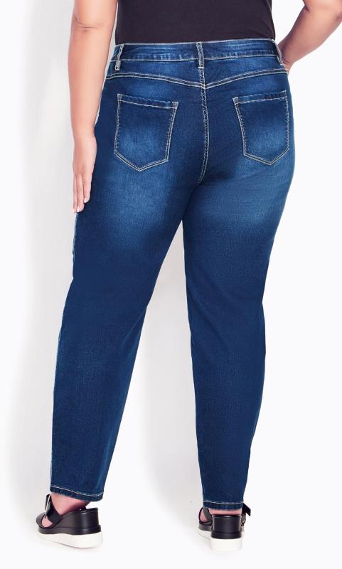 Avenue Blue Mid Wash Straight Leg Jeans 5