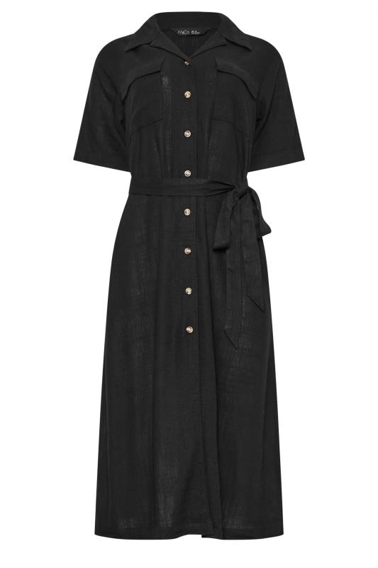 M&Co Black Linen Short Sleeve Shirt Dress | M&Co 5