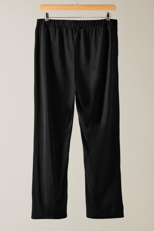 EVANS Plus Size Black Wide Leg Jersey Trousers | Evans 6