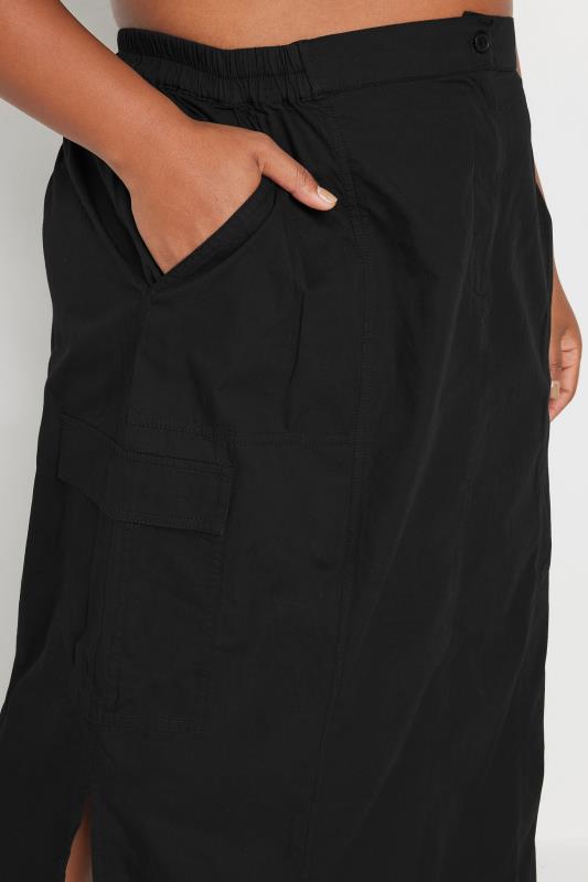 YOURS Plus Size Black Cargo Maxi Skirt | Yours Clothing  4