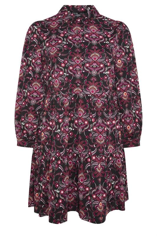 YOURS Plus Size Black Paisley Tiered Shirt Dress | Yours Clothing 6