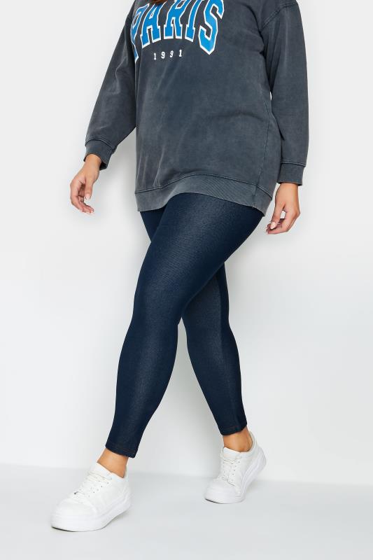 YOURS FOR GOOD Curve Indigo Blue Distressed JENNY Cropped Jeggings