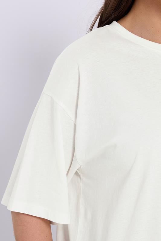 YOURS Plus Size White Relaxed Longline T-Shirt | Yours Clothing 4