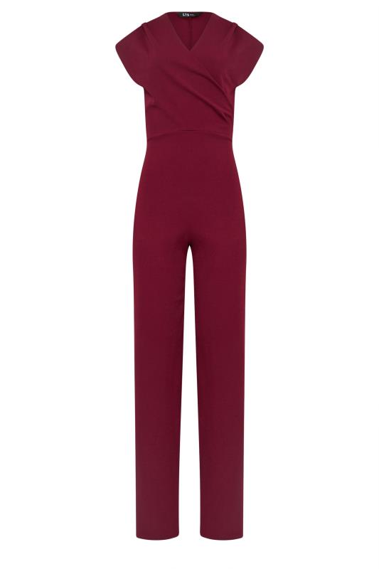 LTS Tall Burgundy Red Cross Over Jumpsuit | Long Tall Sally 6