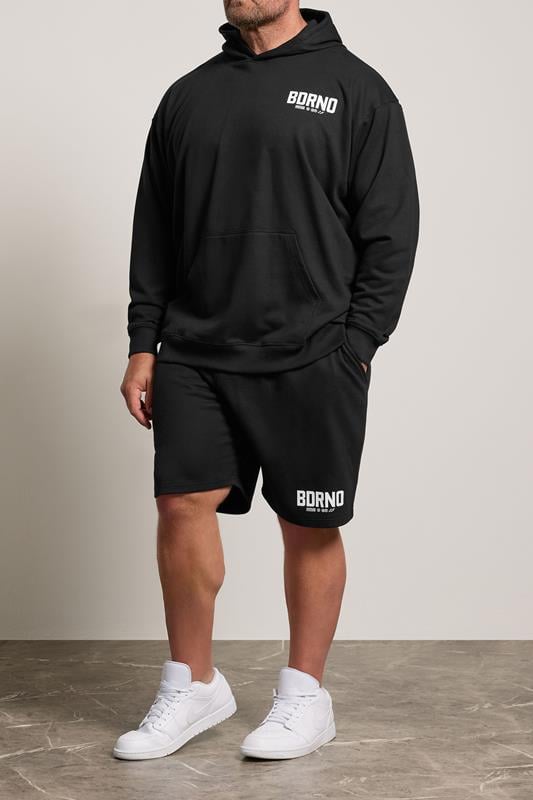 BDRNO Big & Tall Black Logo Jogger Shorts | BadRhino 1