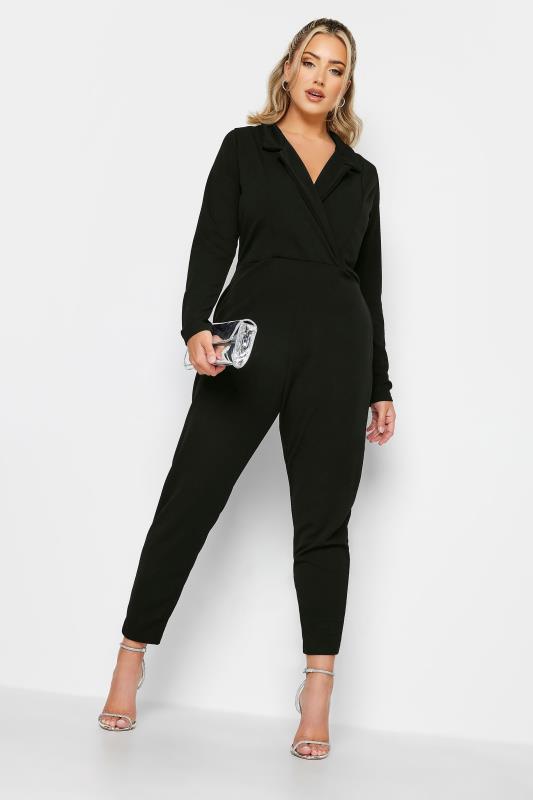 LIMITED COLLECTION Curve Black Blazer Style Jumpsuit | Yours Clothing 1