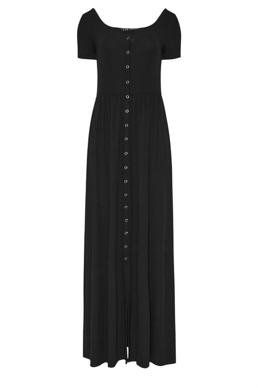 LTS Tall Maternity Black Ribbed Button Maxi Dress | Long Tall Sally 7