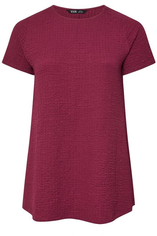 YOURS Plus Size Dark Pink Textured Swing Top | Yours Clothing 5