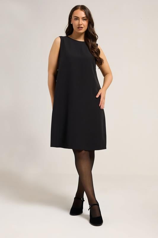 YOURS Plus Size Black Bow Back Shift Dress | Yours Clothing 4