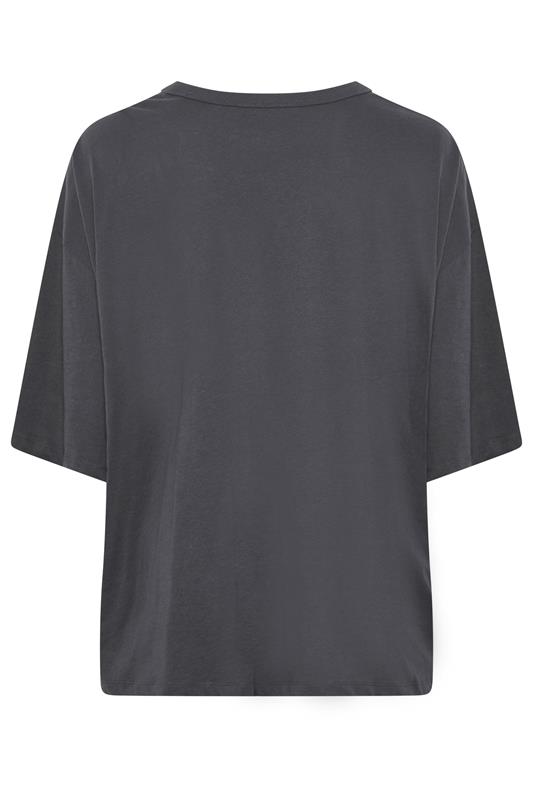 YOURS Plus Size Charcoal Grey Oversized Boxy T-Shirt | Yours Clothing 6