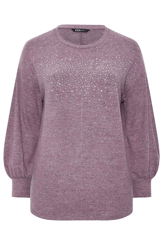 YOURS Plus Size Pink Studded Jumper | Yours Clothing 5