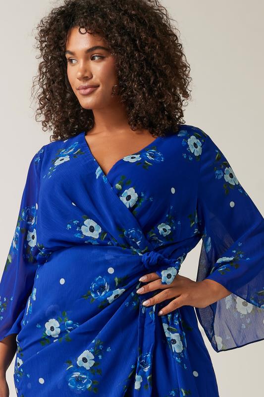 Evans Blue Floral Print Wrap Dress 2