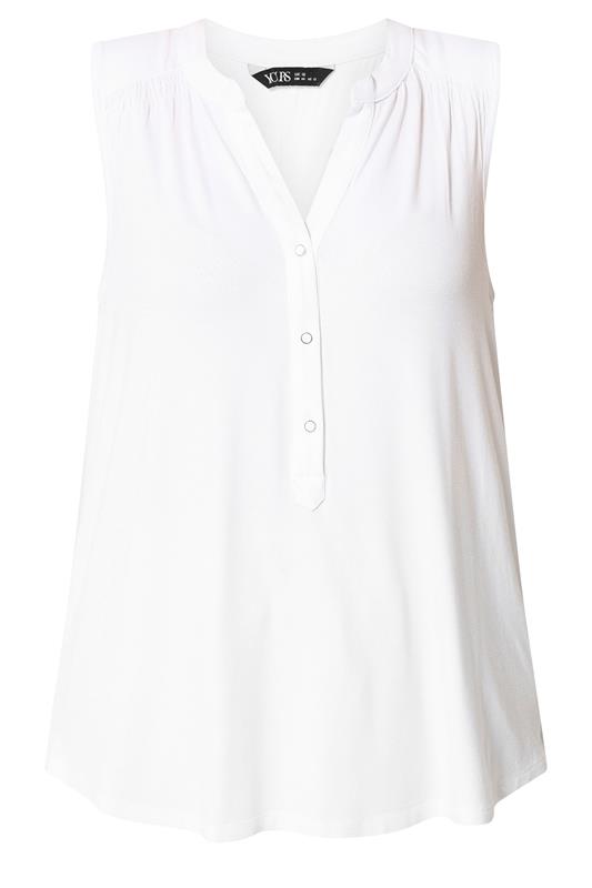 YOURS Plus Size White Notch Neck Vest Top | Yours Clothing 5