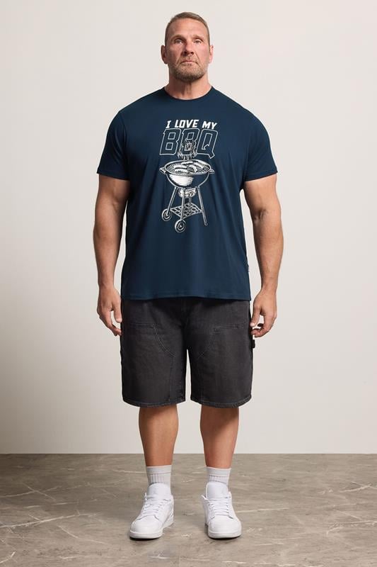BadRhino Big & Tall Navy Blue 'My BBQ' Graphic T-Shirt | BadRhino 1