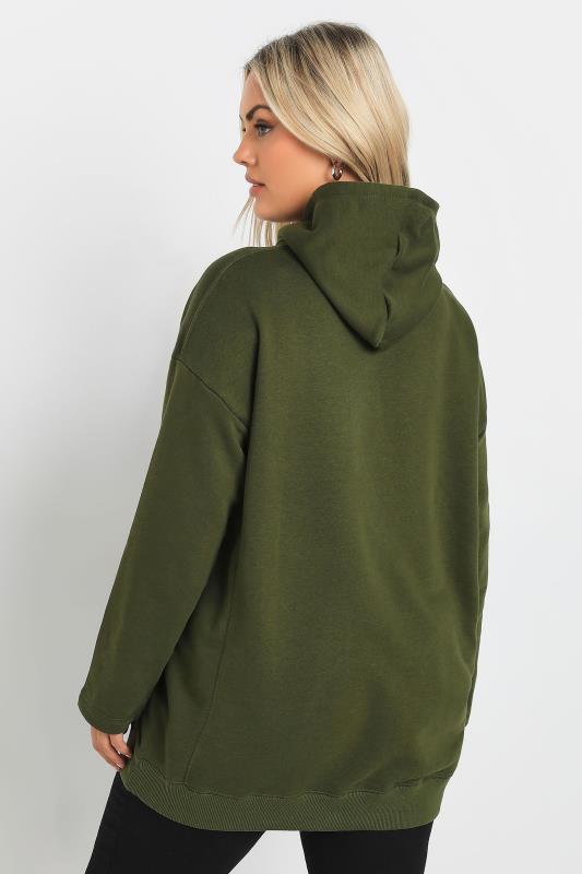 YOURS Plus Size Green Oversized Hoodie | Yours Clothing  3