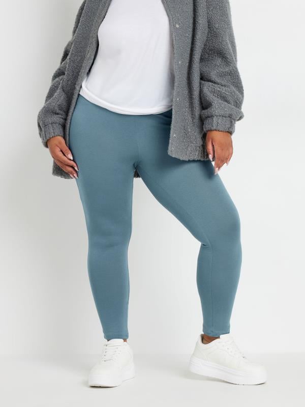 YOURS Plus Size Grey Stretch Leggings | Yours Clothing 1