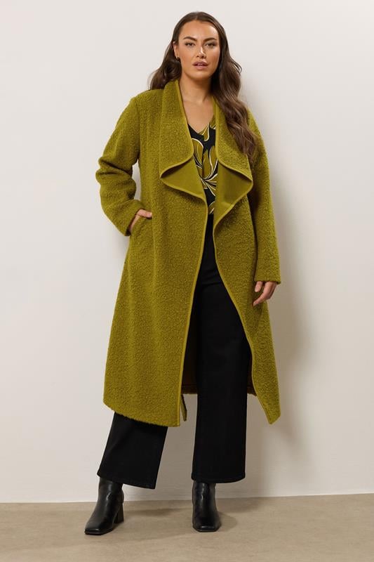 EVANS Plus Size Green Waterfall Coat | Evans 5