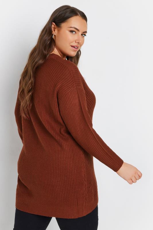 YOURS Plus Size Essential Burnt Orange Knitted Jumper | Yours Clothing 3