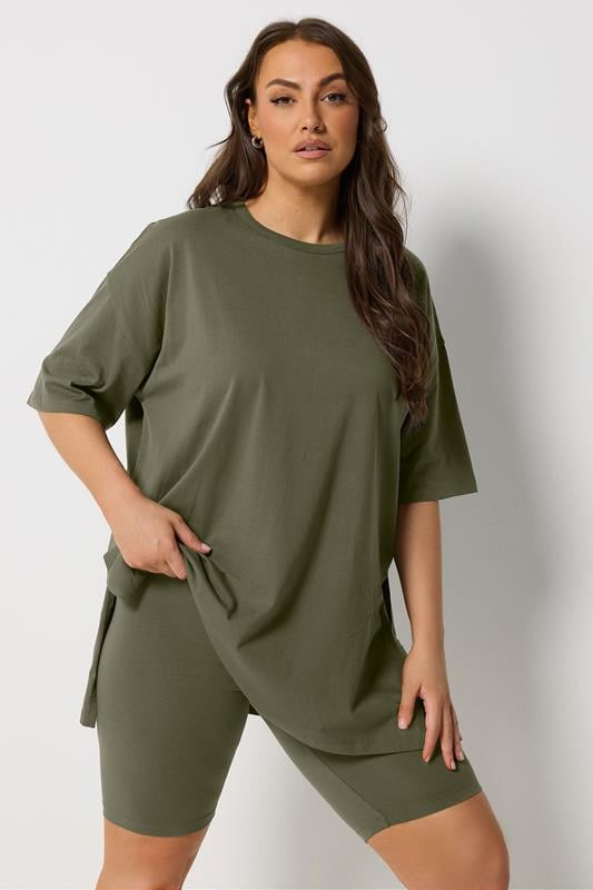  YOURS Curve Khaki Green Shorts