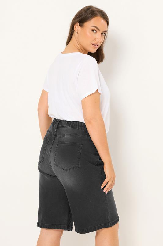 YOURS Plus Size Black Washed Denim Shorts| Yours Clothing 2