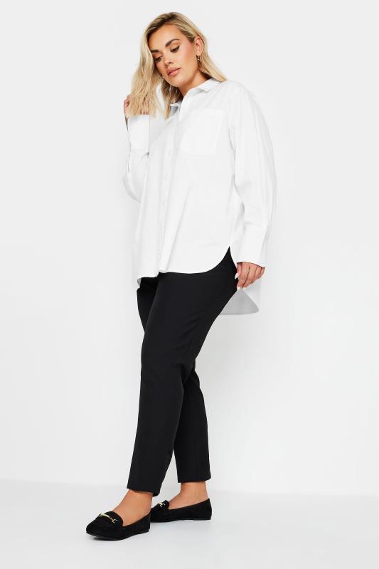 YOURS Plus Size White Oversized Cotton Shirt | Yours Clothing 3