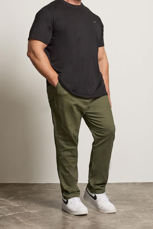 BadRhino Big & Tall Olive Green Elasticated Waist Chinos