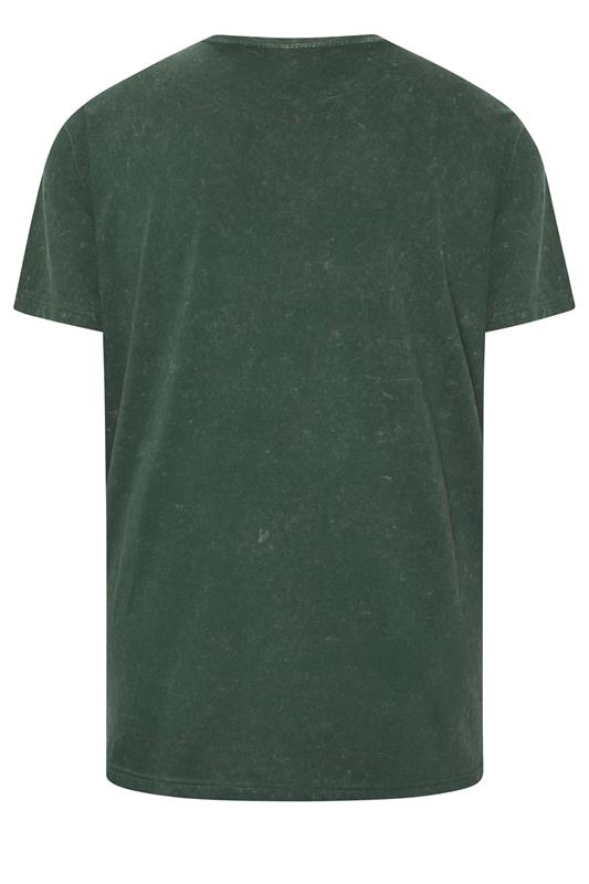 BadRhino Big & Tall Green Acid Wash Tattoo Tiger Graphic T-Shirt | BadRhino 7