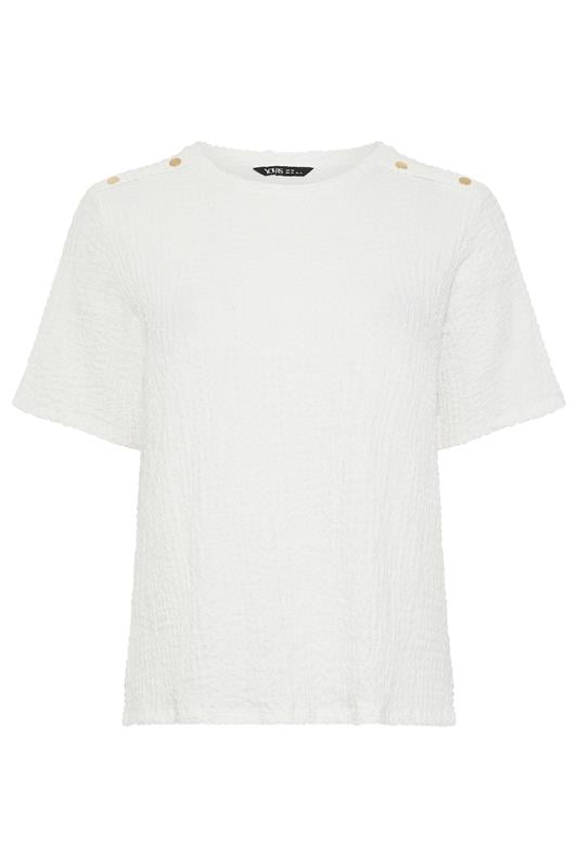 YOURS Plus Size White Bubble Texture Top | Yours Clothing 5