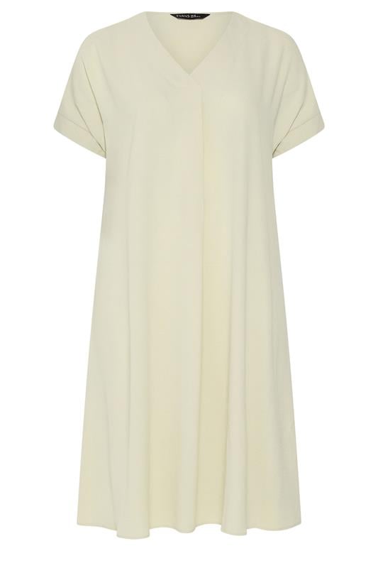 EVANS Plus Size Cream Pleat Midi Dress | Evans 6
