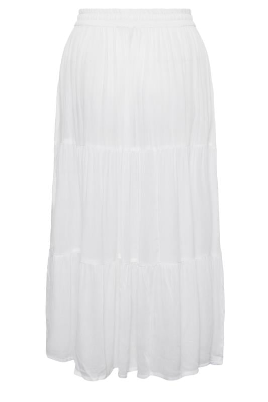 YOURS Curve Plus Size White Tiered Beach Skirt | Yours Clothing  6