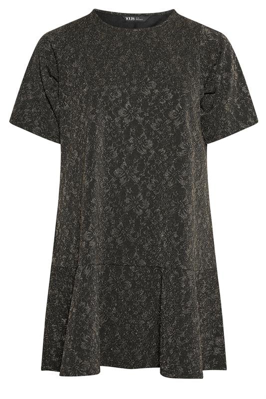 YOURS Plus Size Grey Jacquard T-Shirt Dress | Yours Clothing 6