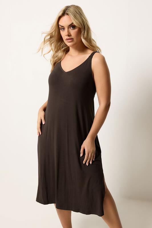  YOURS Curve Chocolate Brown Midi Dress
