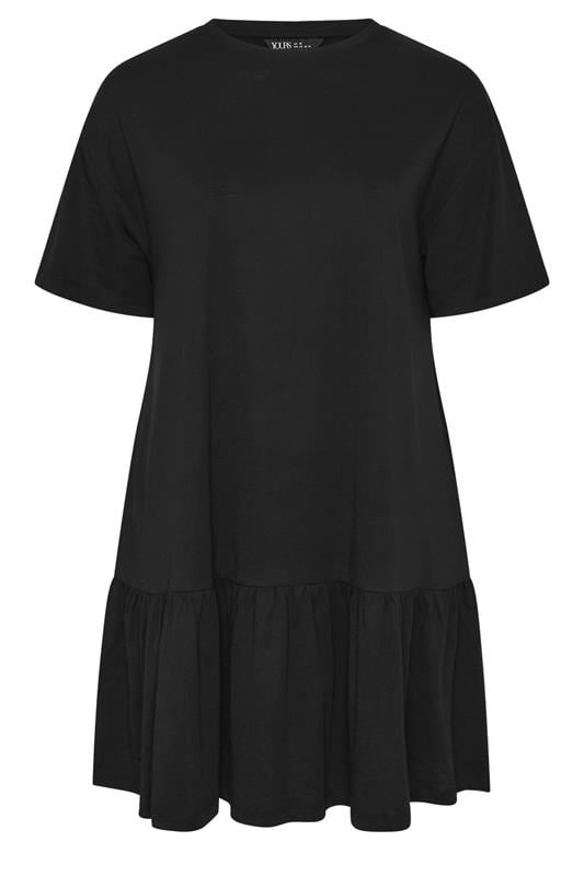 YOURS Plus Size Black Peplum Mini Dress | Yours Clothing 5