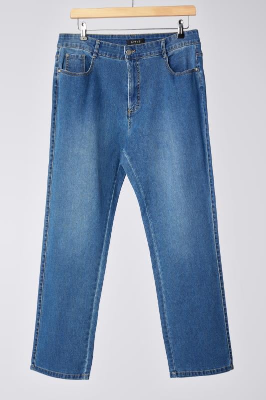 EVANS Plus Size Curve Fit Blue Mid Wash Bootcut Jeans