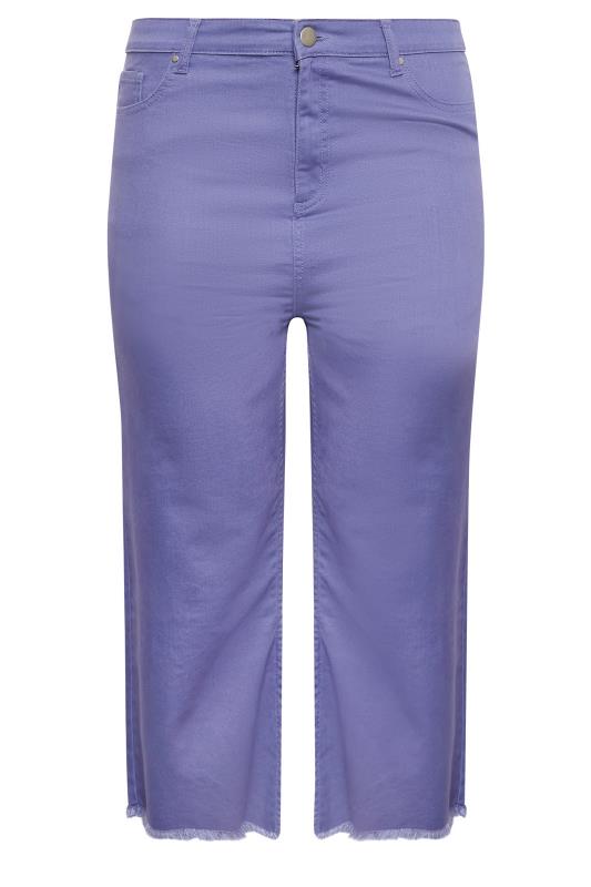 YOURS Plus Size Curve Purple Stretch Cropped Jeans | Yours Clothing  4