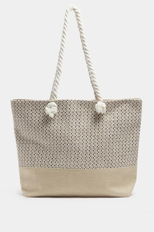 Brown Tweed Look Tote Bag