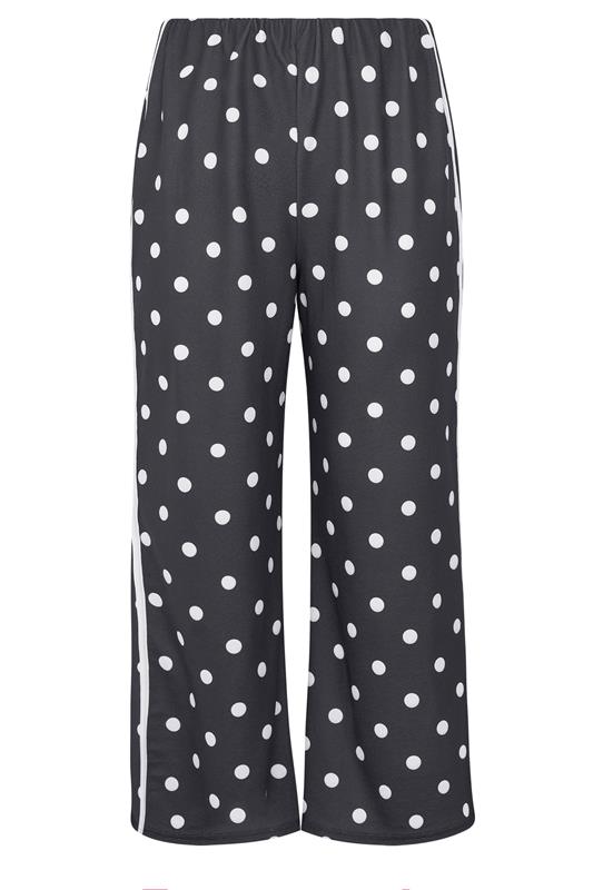 LIMITED COLLECTION Plus Size Black Polka Dot Side Stripe Trousers | Yours Clothing 6